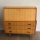 Secretary in Sycamore with Bronze Handles, French Work