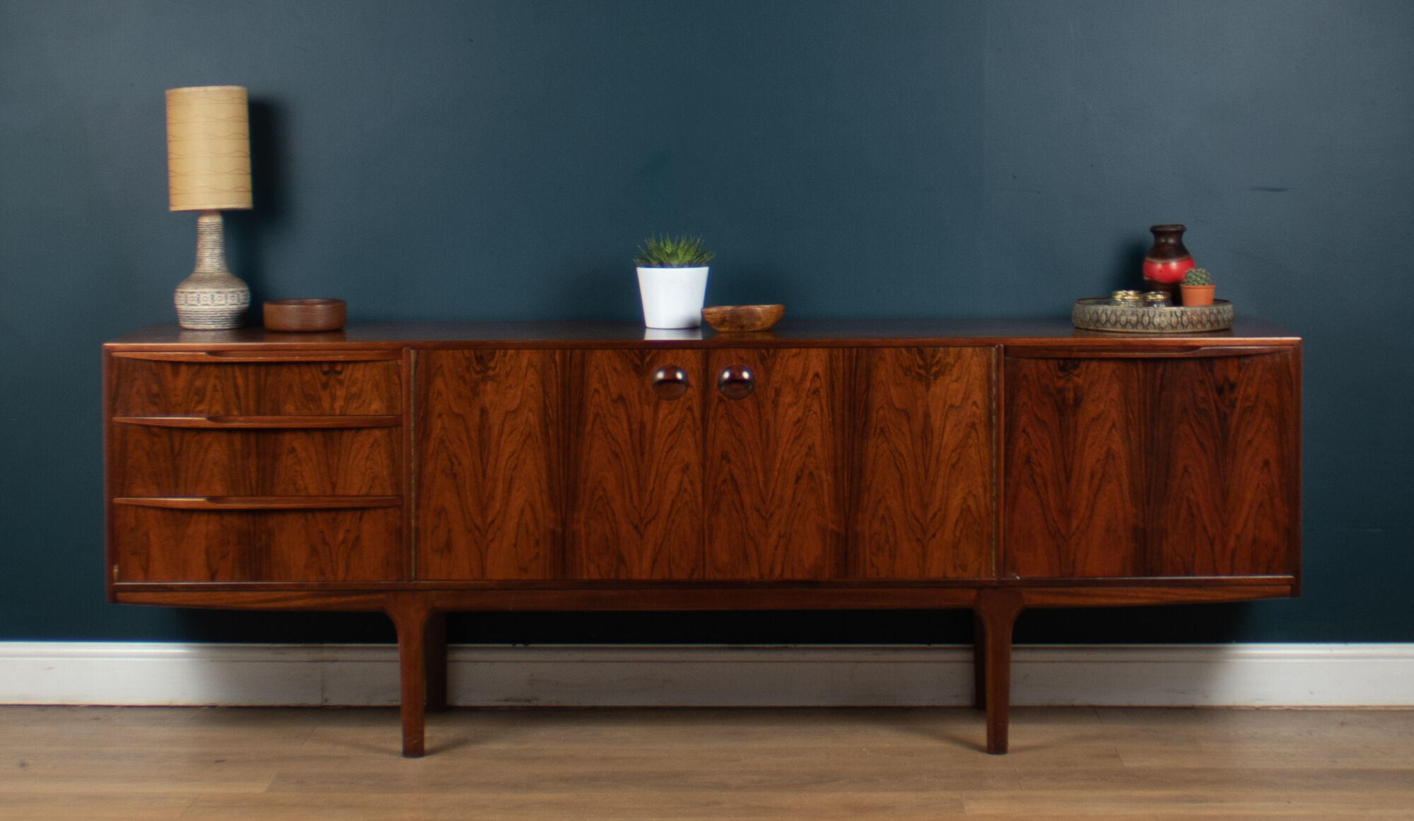 Retro 1960s Restored Long Rosewood Mcintosh Torpedo Sideboard