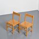 Pair of pine chairs, Maison Regain, France, circa 1970