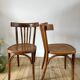 Pair of Baumann curved wood bistro chairs early twentieth century