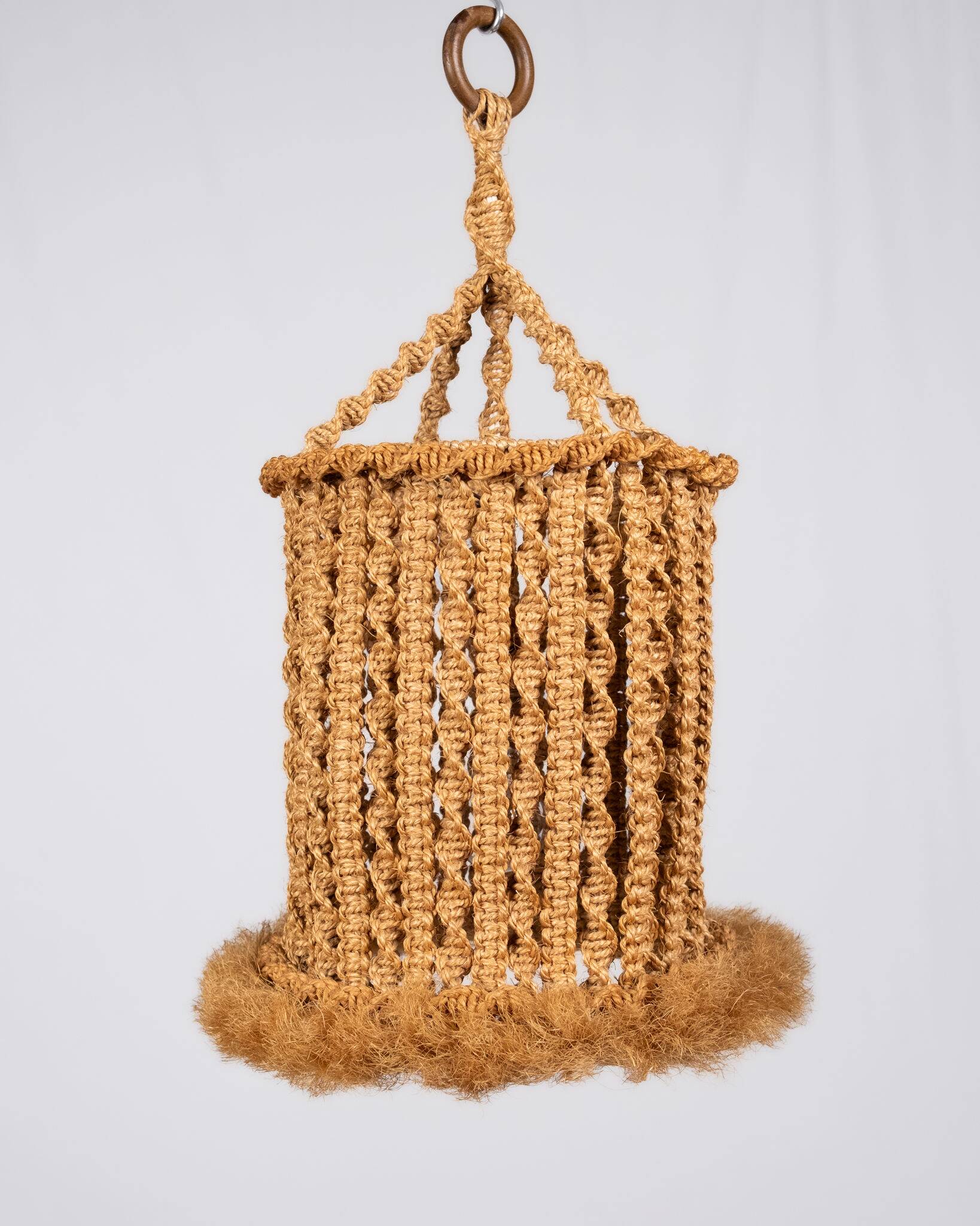 Macramé suspension, Audoux and Minet style, France, 1960s
