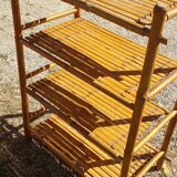 Seventies bamboo bookcase shelf