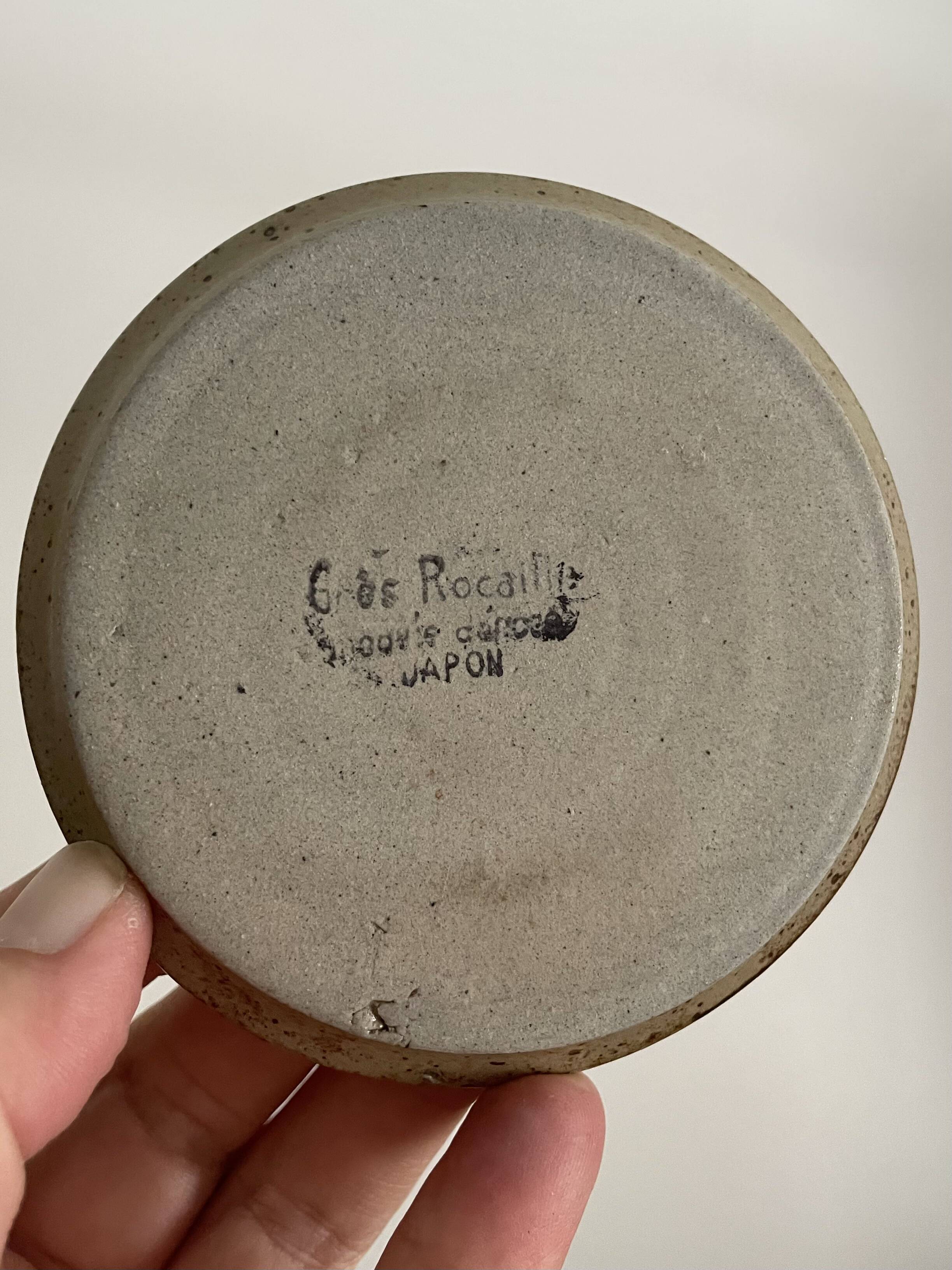 Théière avec 2 tasse à café en grès design vintage