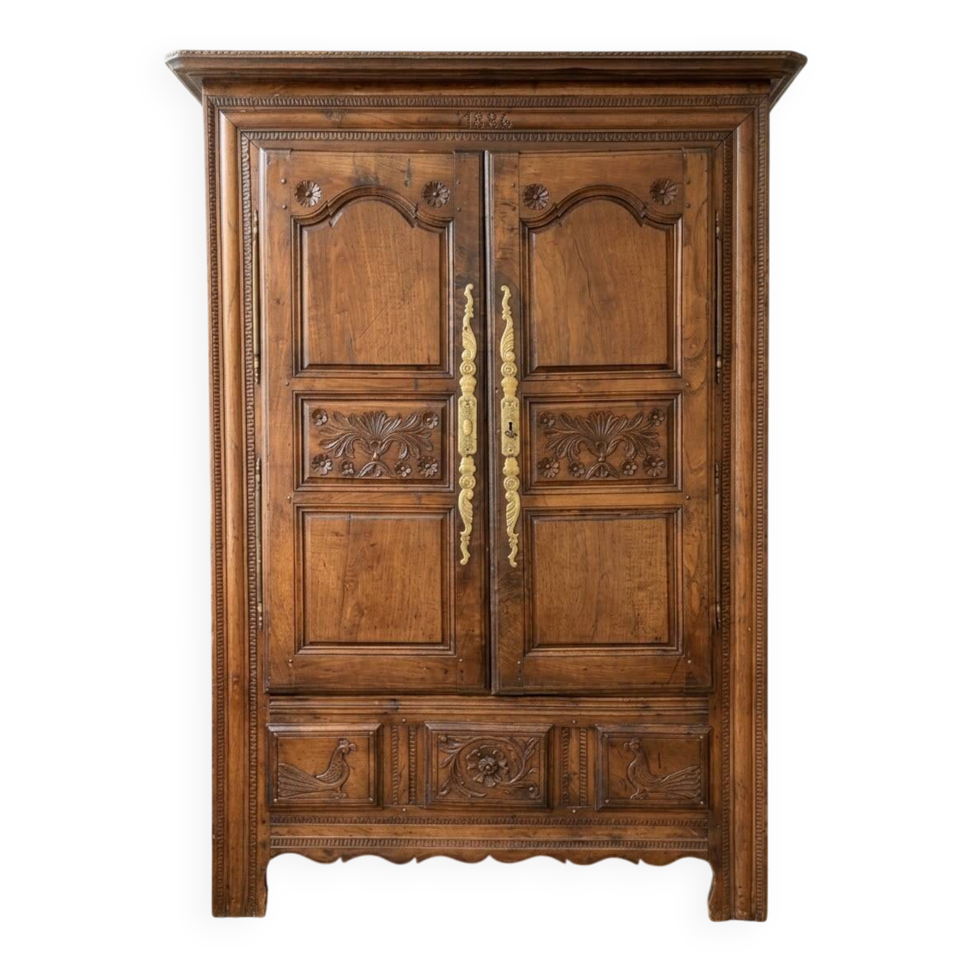 Armoire normande ancienne en bois sculpté 1886
