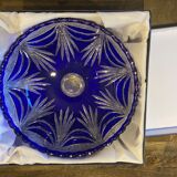 Vase coupe cristal Pbo bleu