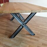 Industrial style dining table wood and metal