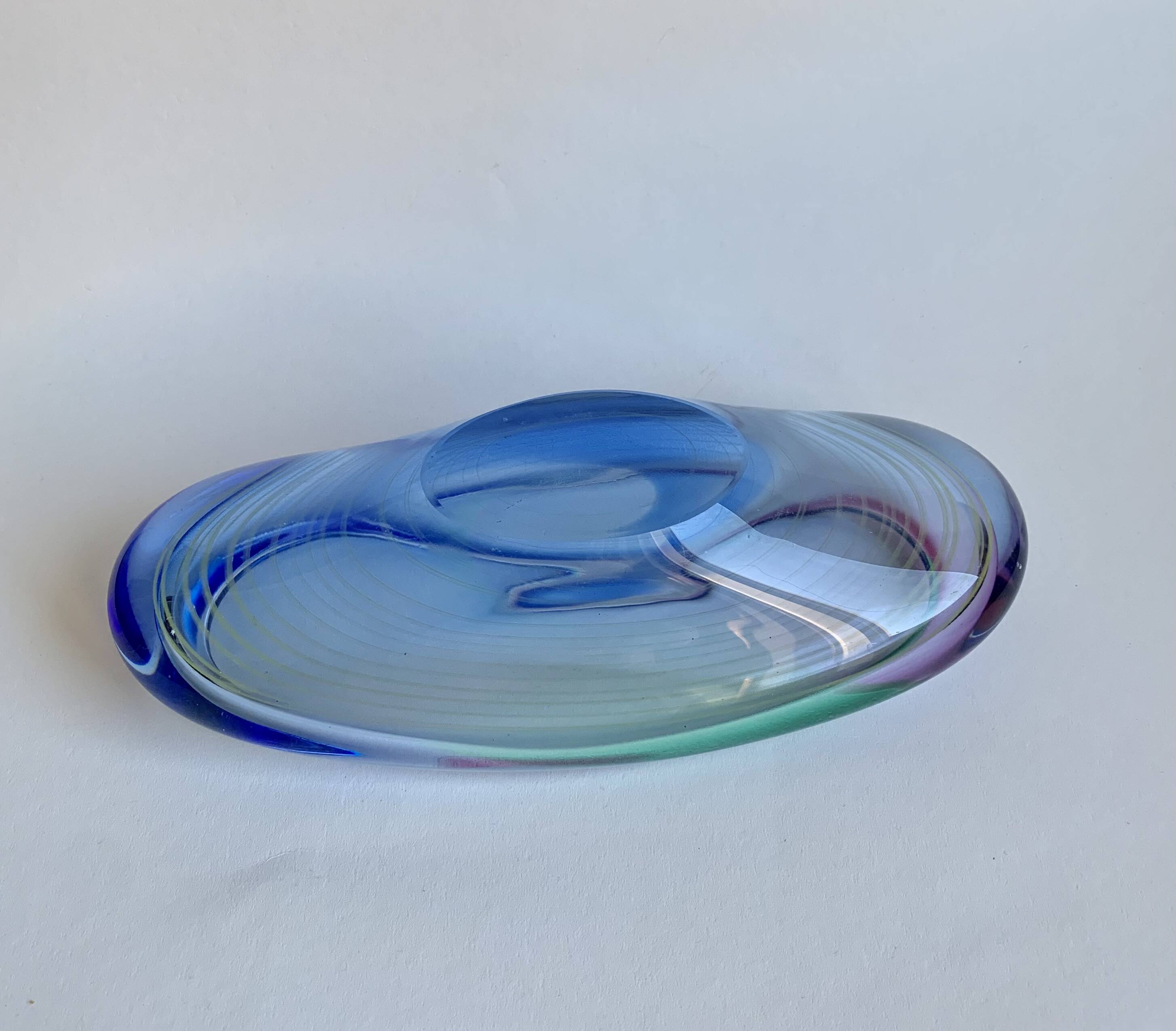 Large glass bowl, Murano, 1980s.