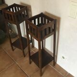 Pair of wooden standing planters
