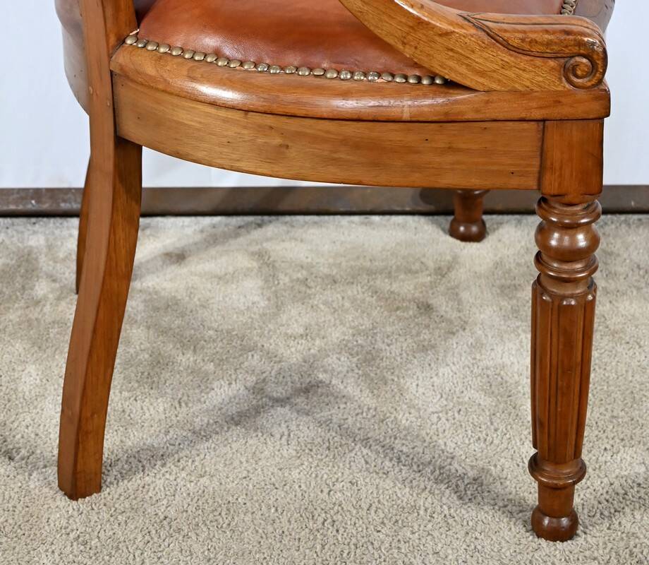 Mahogany Office Armchair, Louis Philippe Period – Mid-19th Century