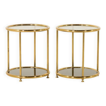 Tables d'appoint en laiton de style Hollywood Regency, Italie vers 1970