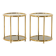 Hollywood Regency style mid century brass side tables, set of 2 , Italy