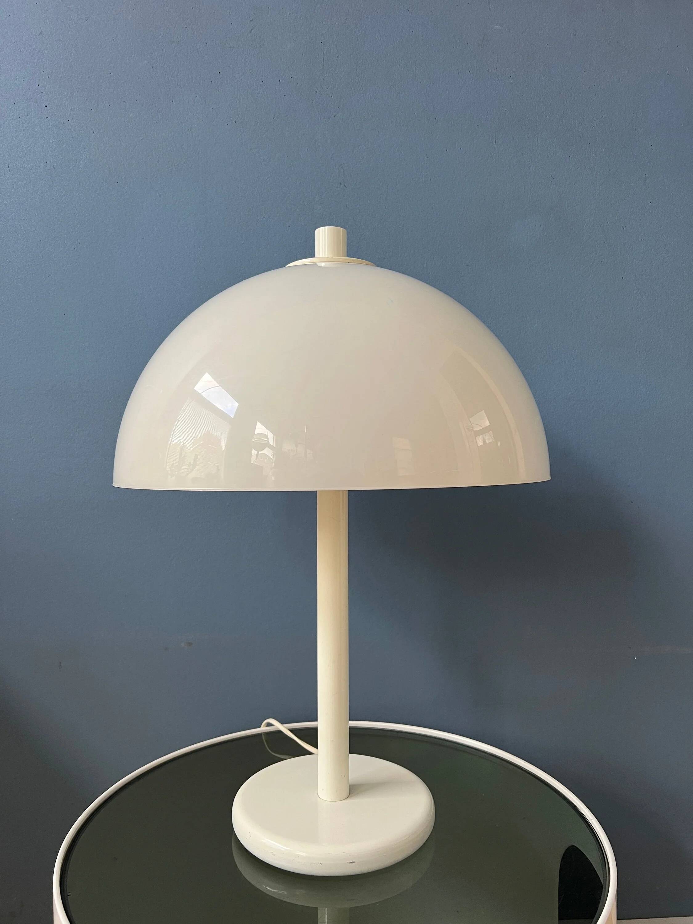White Mid-Century Dijkstra mushroom table lamp