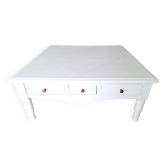 Coffee table 1x1m ht 40cm 3 drawers