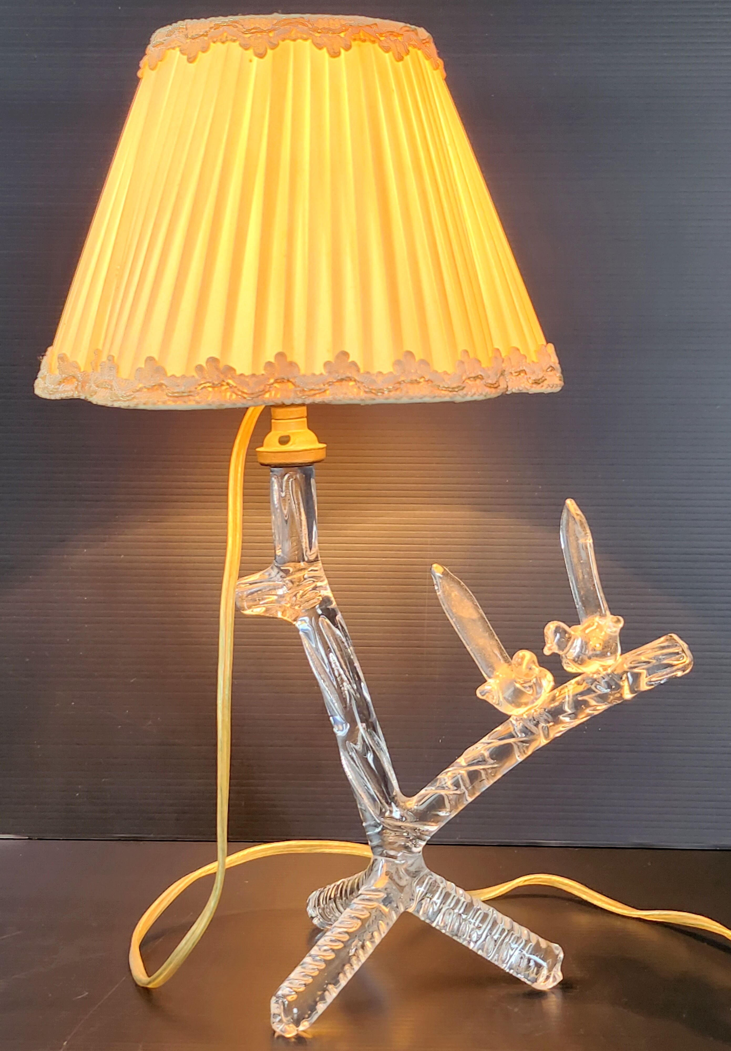Lampe tripode vintage 1960 cristal