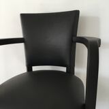 Leather-wrapped black bridge chair