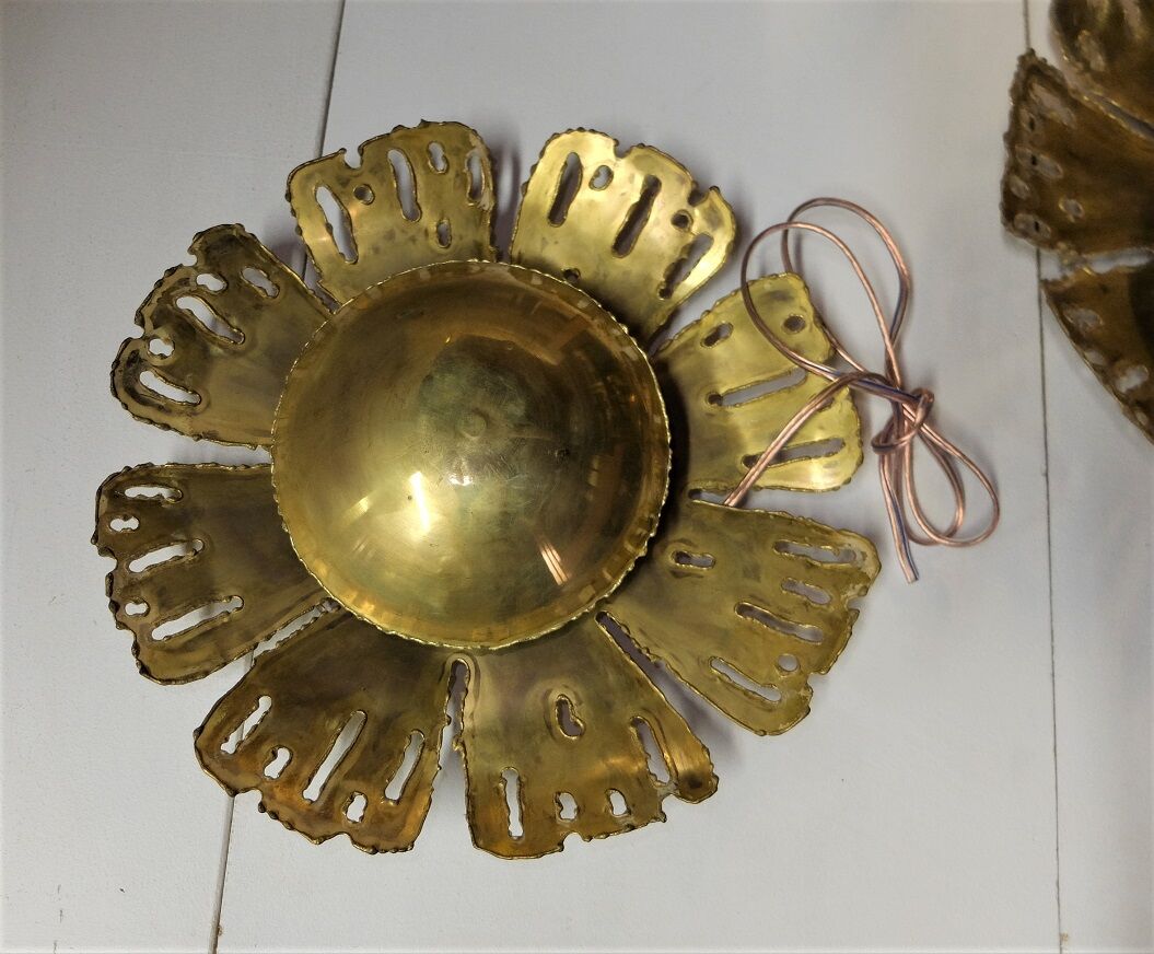 Svend Aage Holm, pair of Scandinavian wall lamps, "Flowers" from 1960