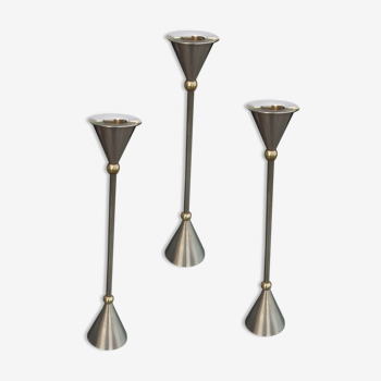 Candle holders design "valves" brassed stainless steel