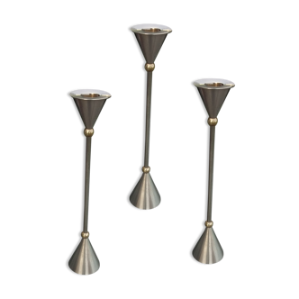 Candle holders design "valves" brassed stainless steel