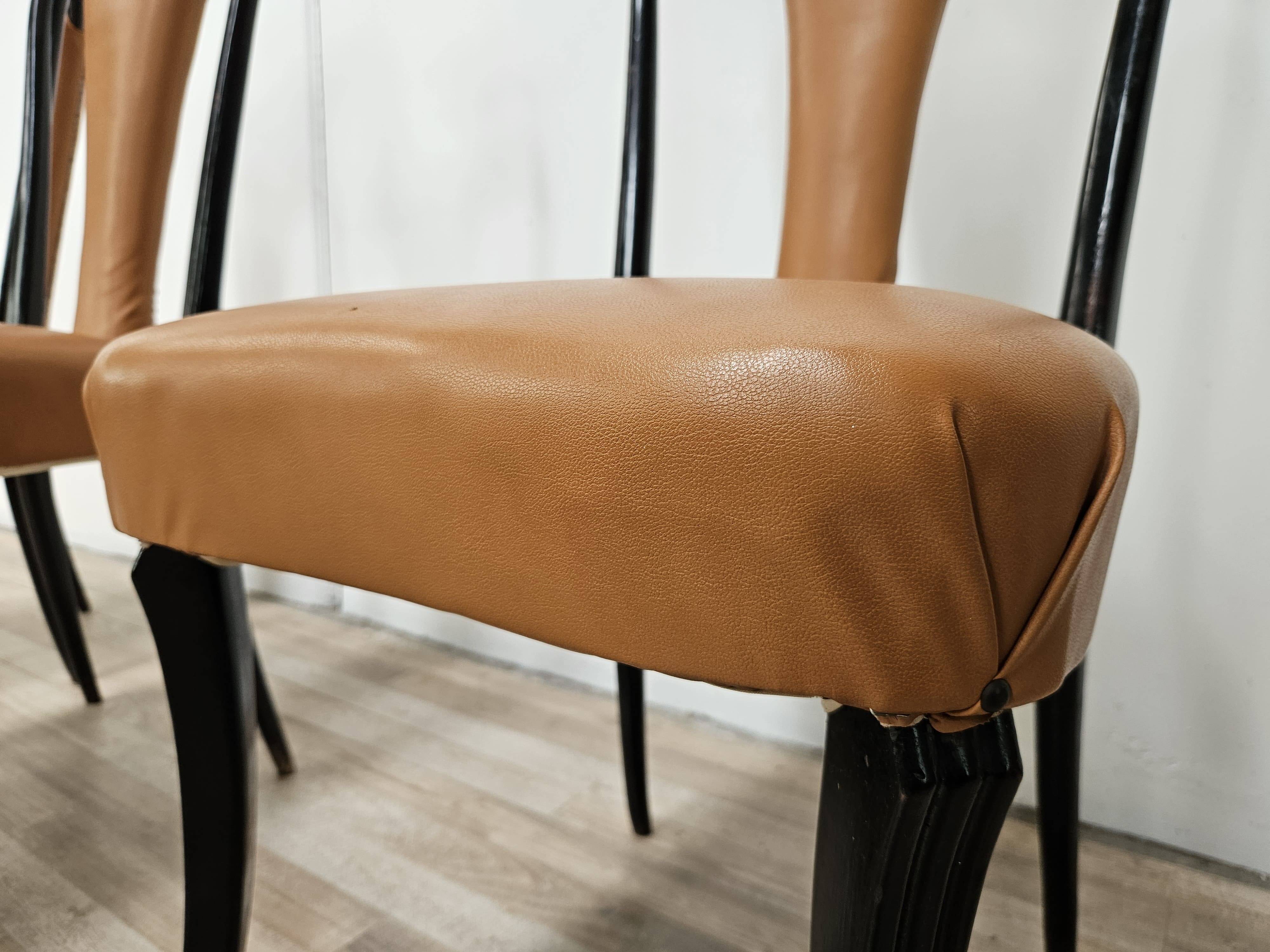 Set of 6 dining chairs by Vittorio Dassi from the 1950s