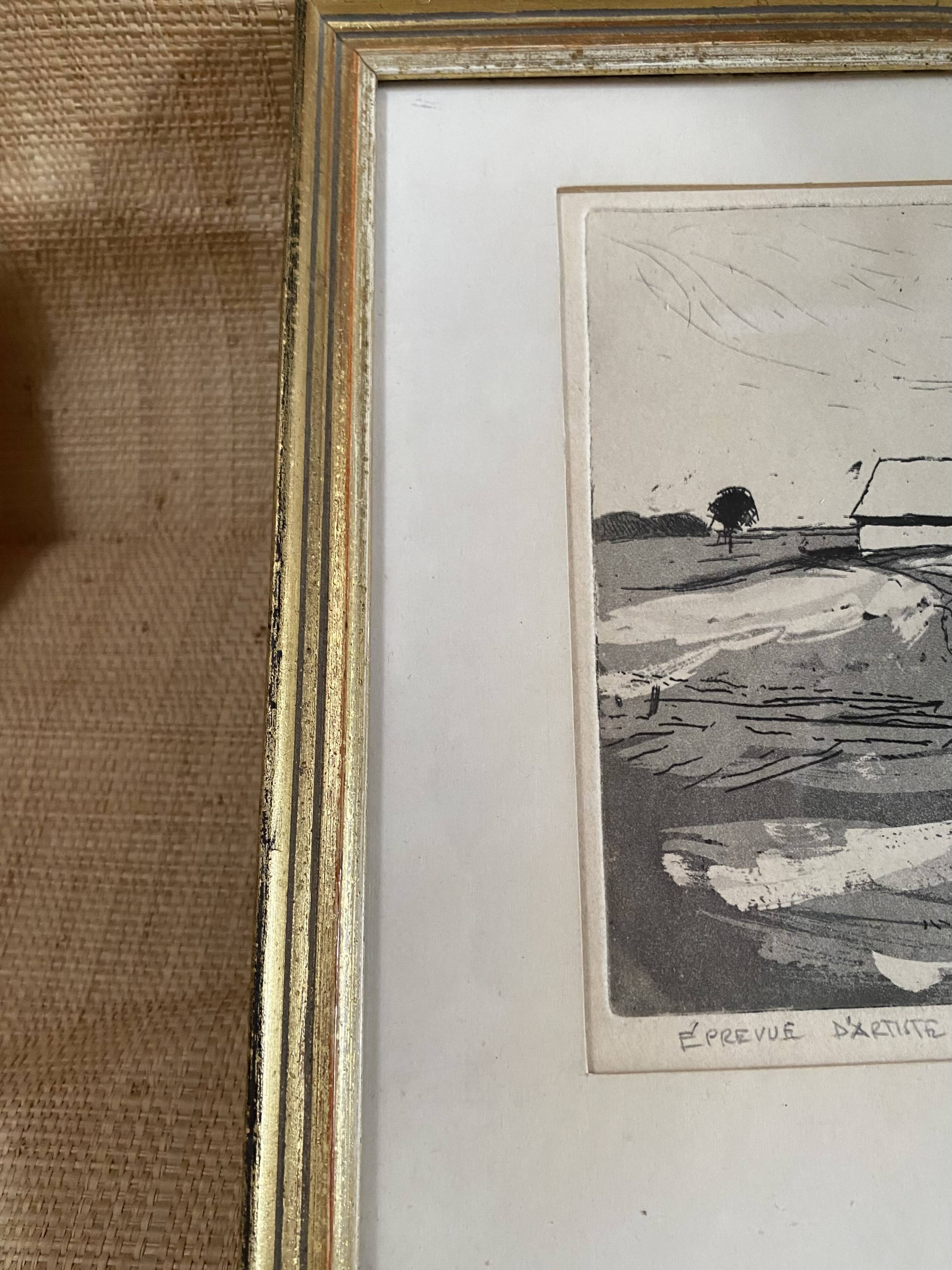 Engraving by Bo Rydstern, 1980s, under glass