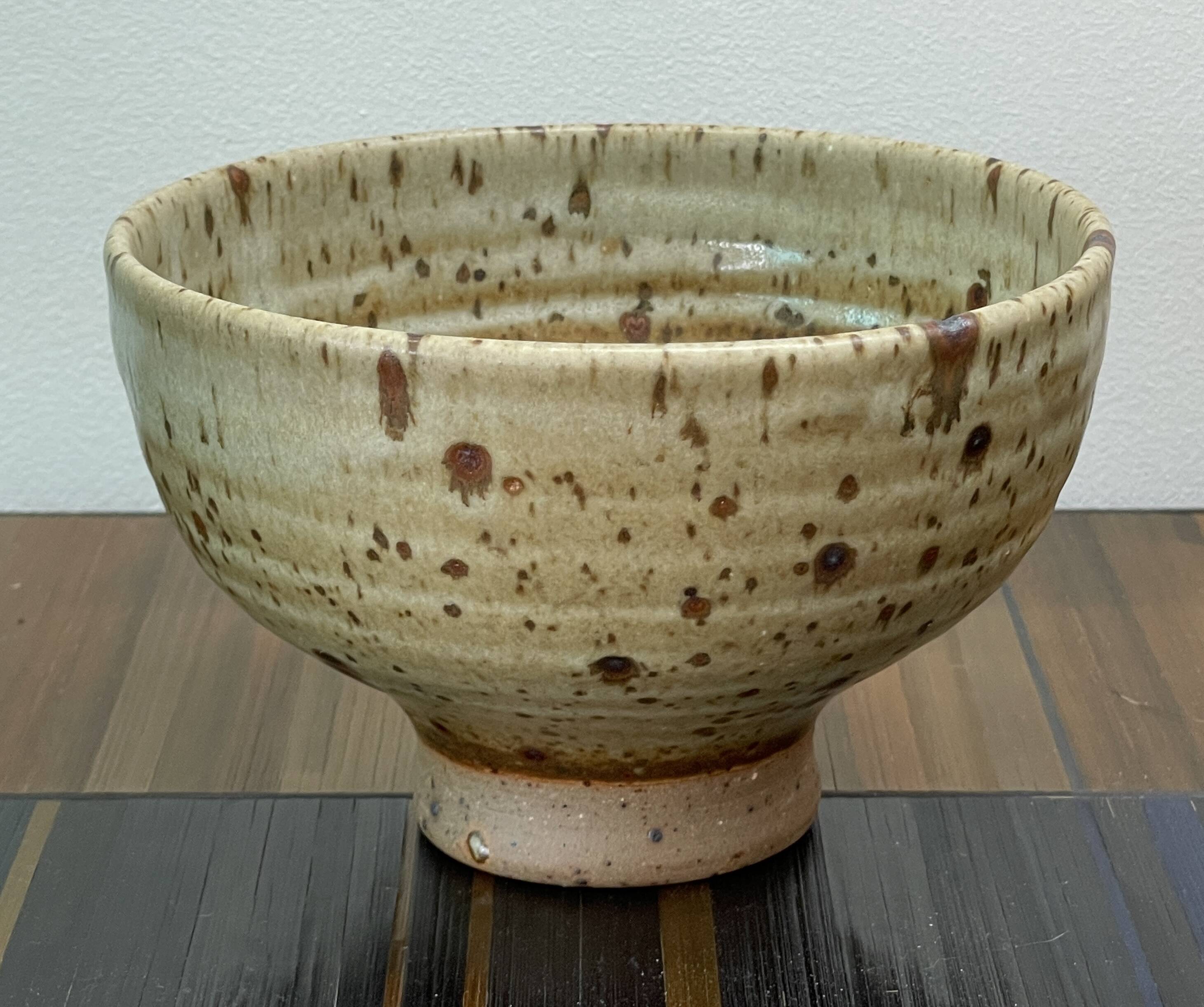 Pyrite stone bowl signed by Gustave Tiffoche – vintage French ceramics from the 70s.