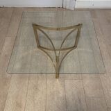 Table basse en métal doré, 1970s