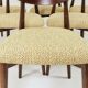 Set of 6 Modern Dining Chairs, Beech Wood Bouclè Green Upholstery