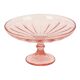 Bol à fruits haut Art Déco rose en verre dépression 28 cm