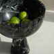 The XL Pedestal Bowl in black and green marble