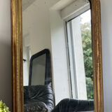 Old mirror louis Philippe gilded gold leaf pediment angels