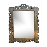Eventful beveled mirror and openwork period 1900 repelled tin decoration