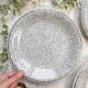 3 Black and white speckled Italian earthenware plates
