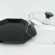 Arcoroc octime cake plate with cloche or cheese dome black and clear glass