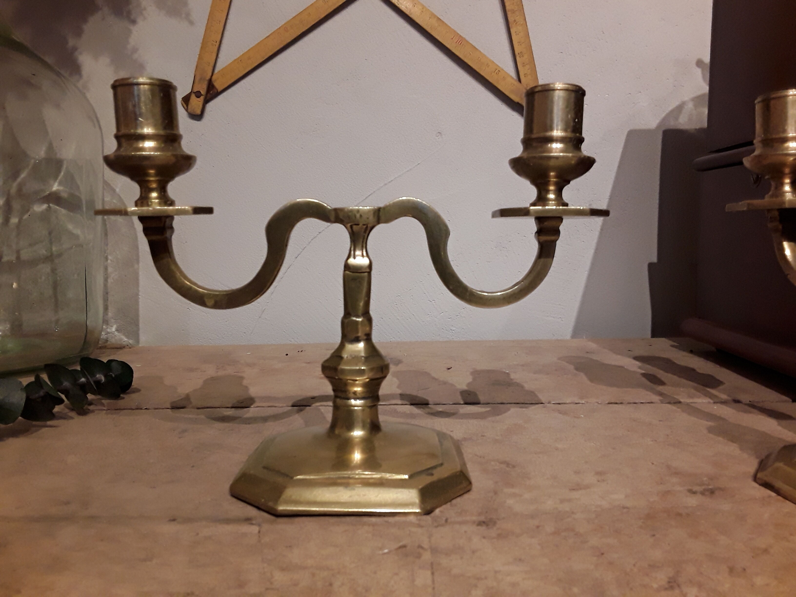 Pair of brass candlesticks
