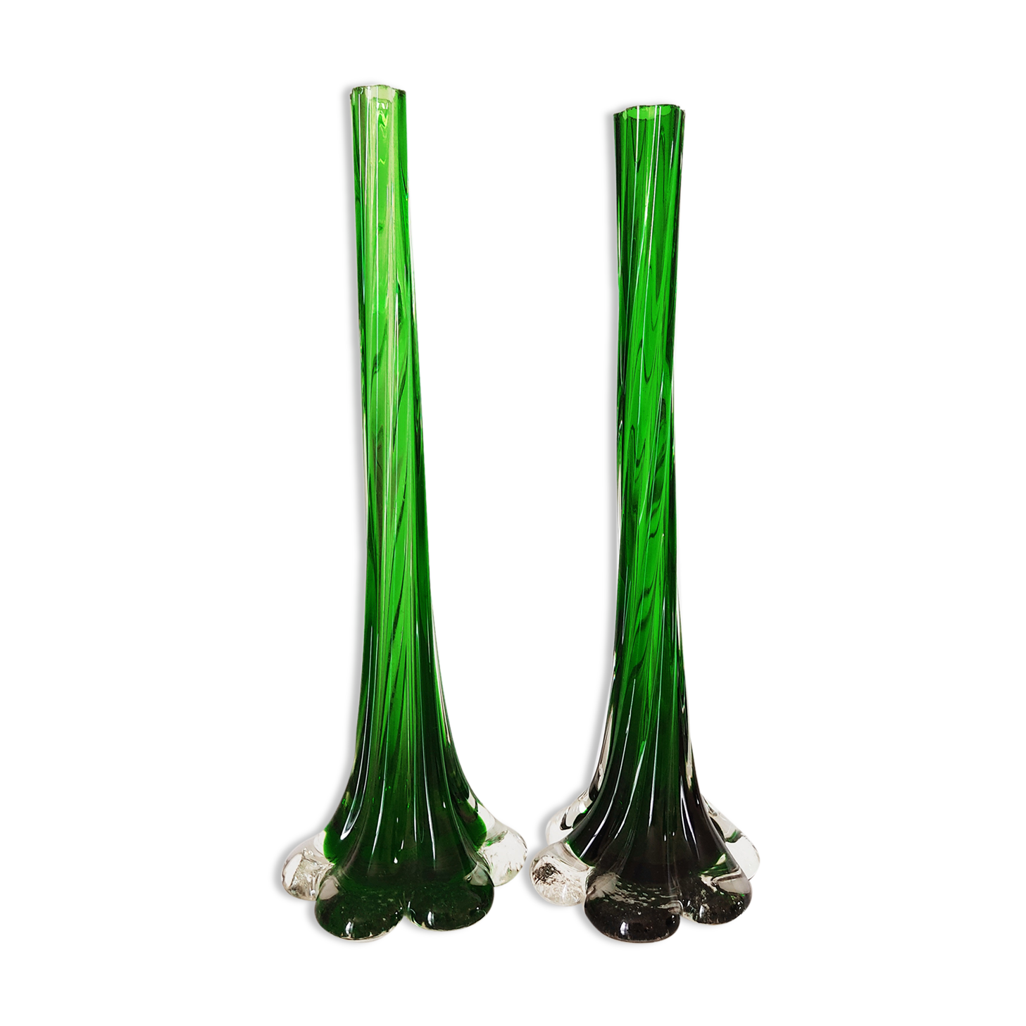 Pair of Murano glass soliflores
