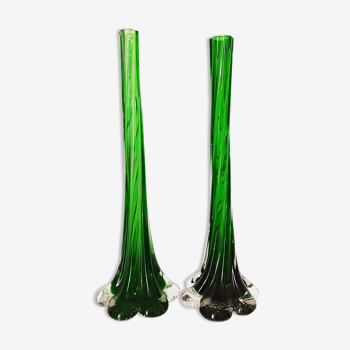 Pair of Murano glass soliflores