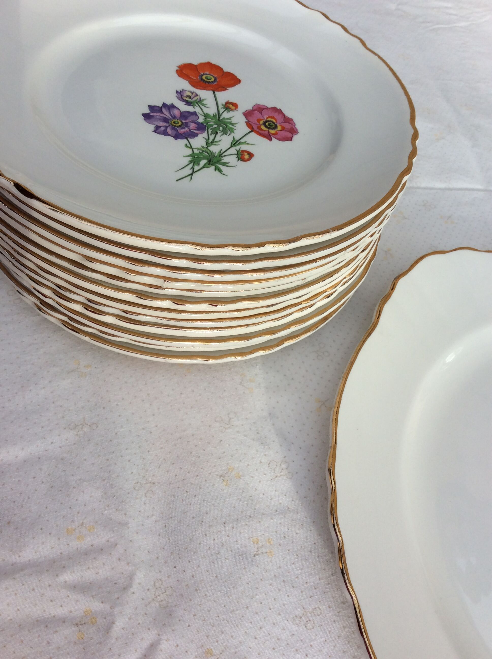 Cake service Orchies Moulin des Loups Model BEAULIEU - vintage