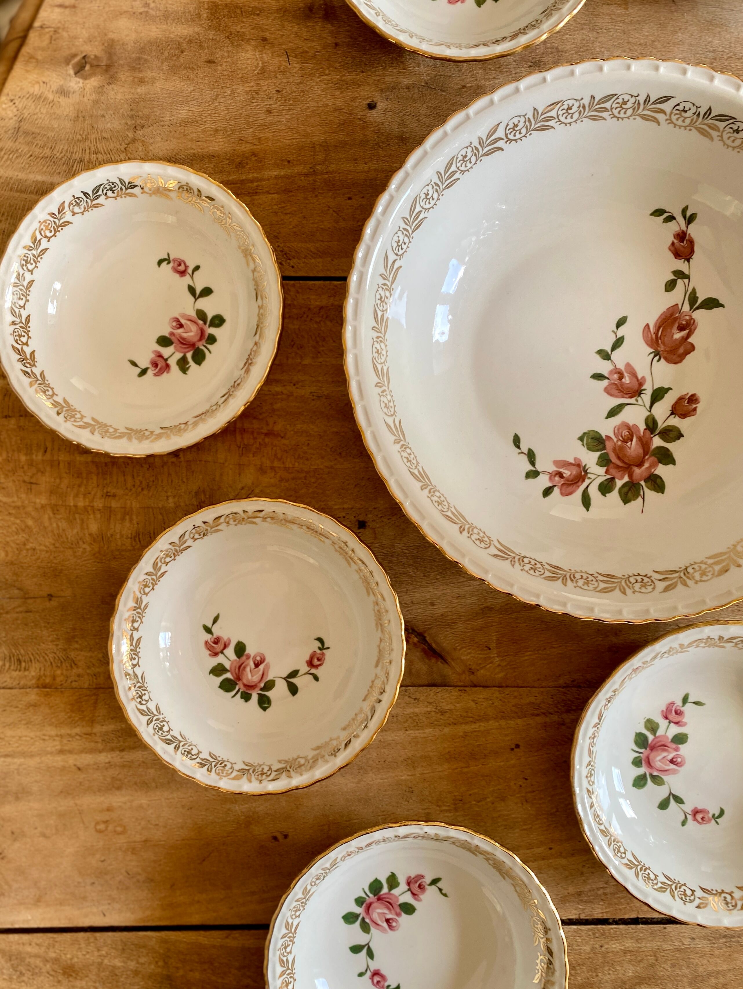 Dessert service or fruit salad in French porcelain