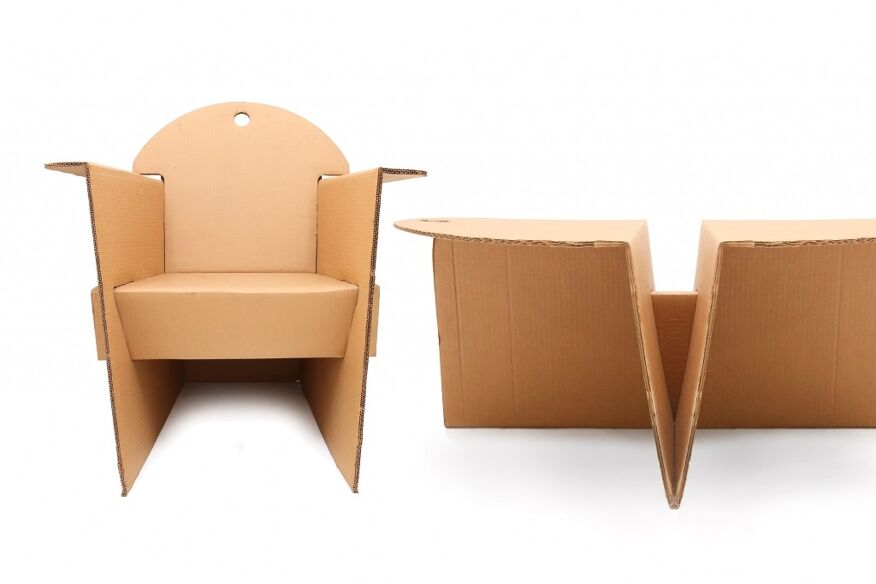 Fauteuils en carton par Olivier Leblois pour Quart de Poil | Selency