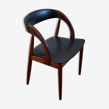 Vintage Danish chair in teak and skaï
