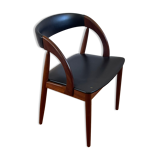 Vintage Danish chair in teak and skaï