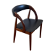 Chaise danoise vintage en teck et skaï