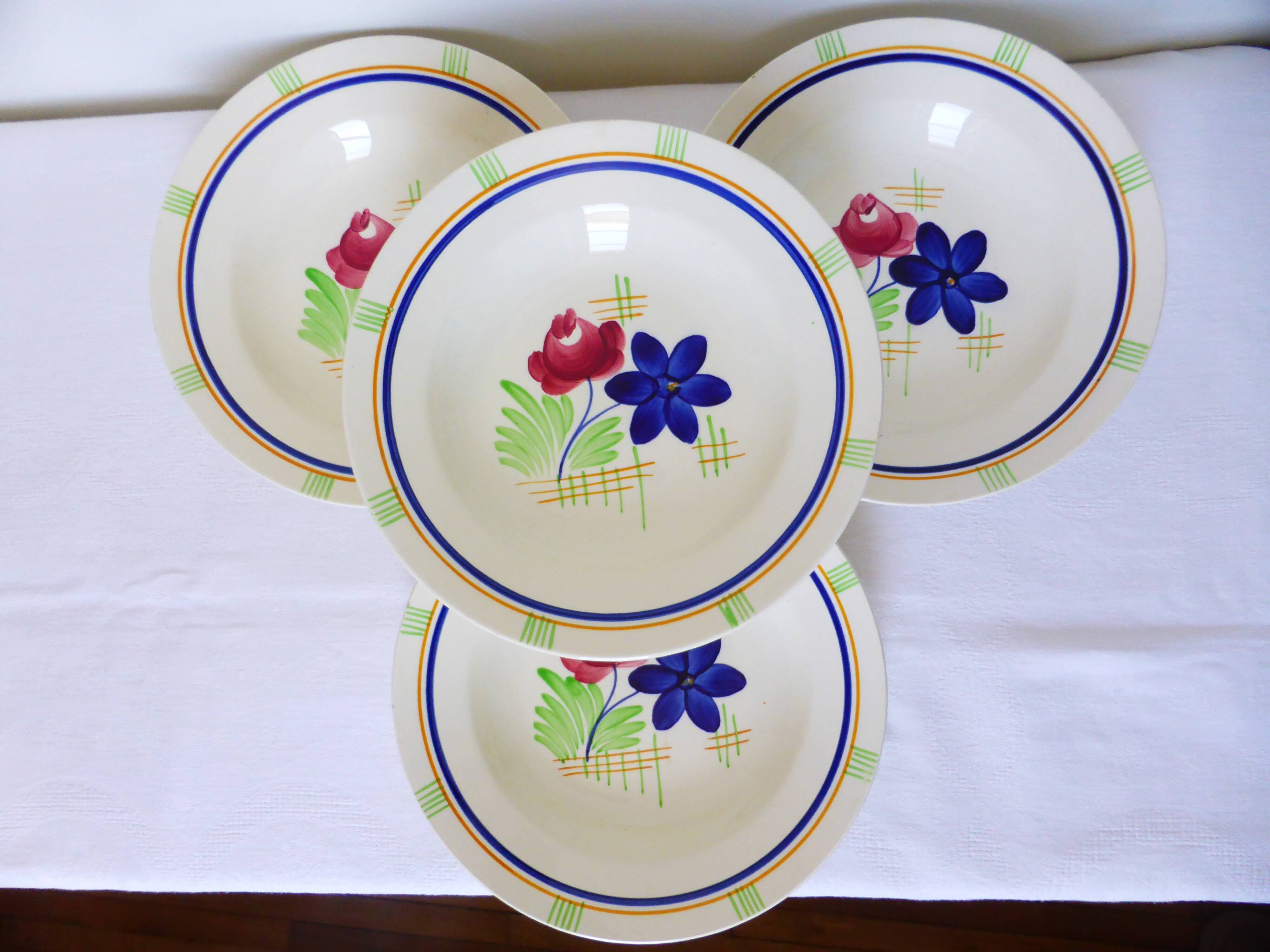 Set of 4 deep plates from Gien Robinson 210605