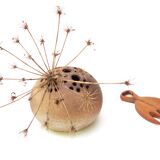 Vase pique fleurs en grès, années 70