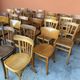 Set of 30 mismatched bistro chairs French Restaurant curved wood