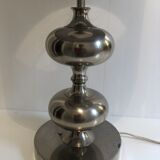 Large chrome table lamp with foot balls, 60s-70s