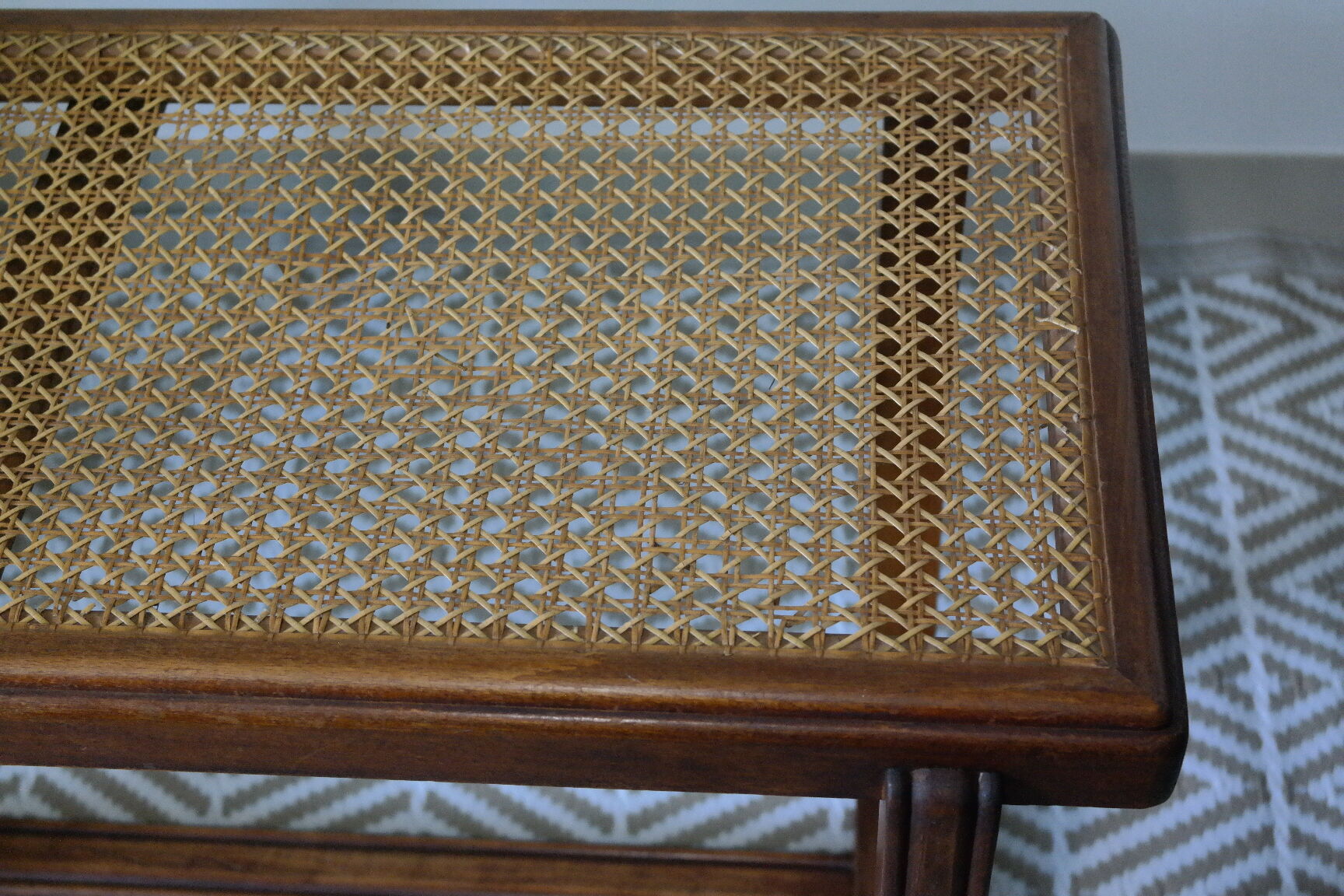 Vintage boat deck bench and canning