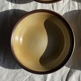 Set of 8 brown-rimmed stoneware deep plates Atelier Saint Simon D19.5