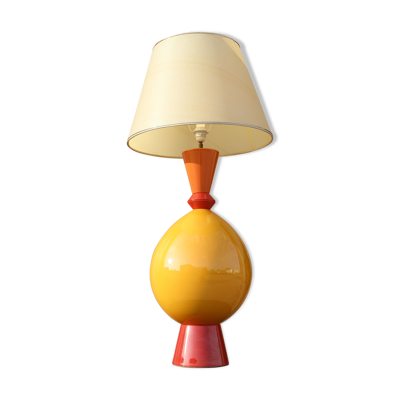 Lampe de bureau en céramique de lampes d'Albret, France, 1990