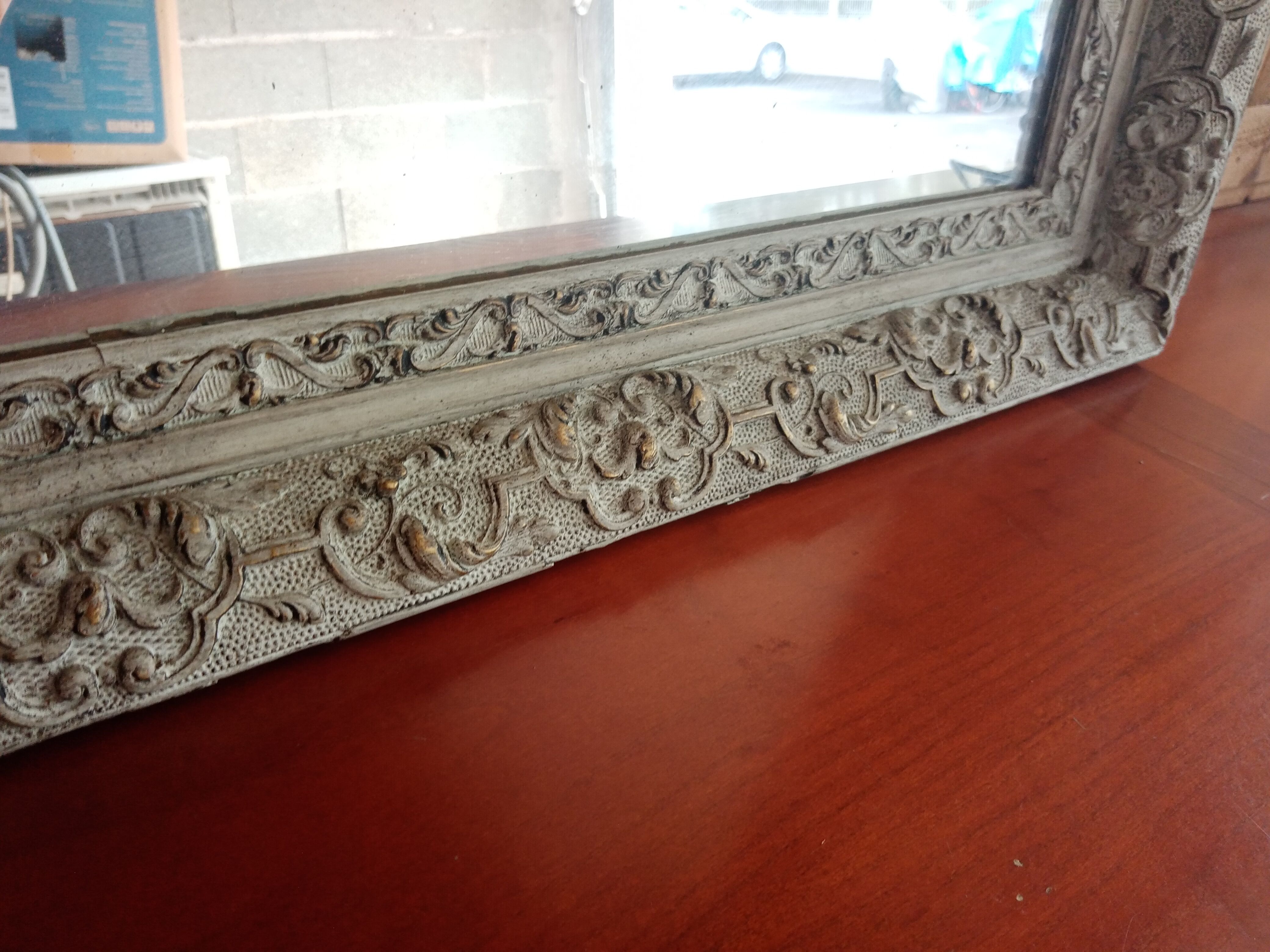 Old patinated mirror 86 X 62 cm